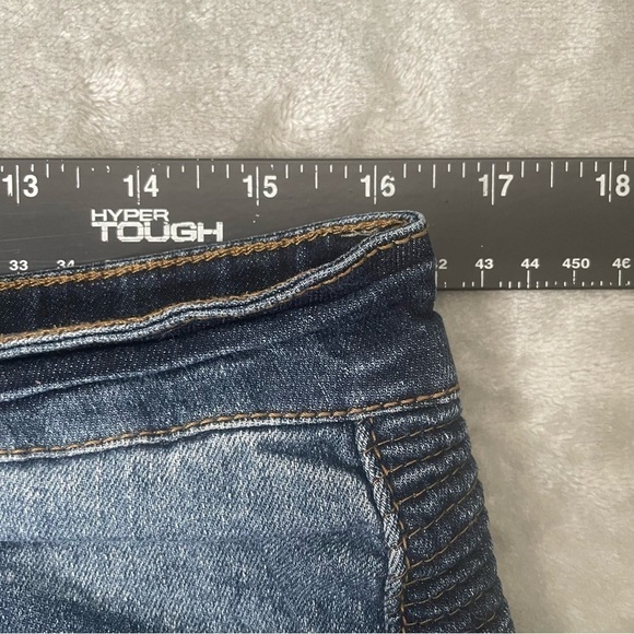 X-Ray Classic Stretch Distressed Moto Jeans Dark Wash Size 32x32 - Picture 6 of 8